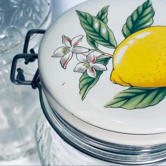 Vintage Clip Top Jar Hinged Ceramic Top Set Of 2 - Picture 5 of 16